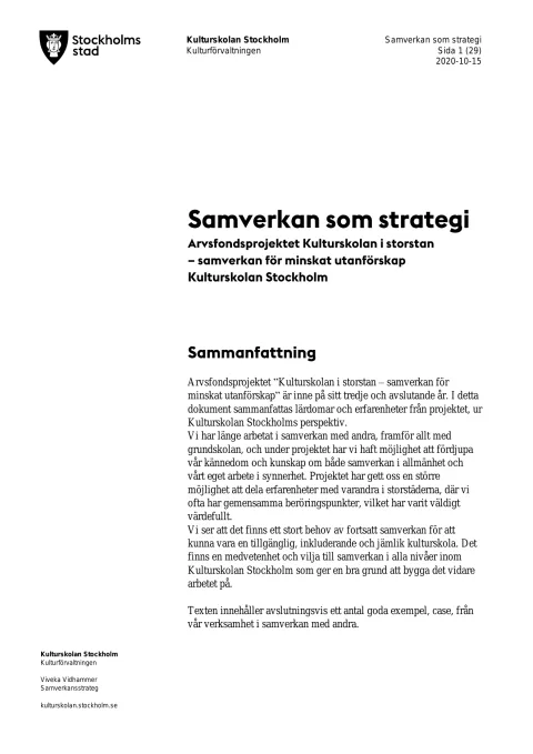 Omslag till Samverkan som strategi