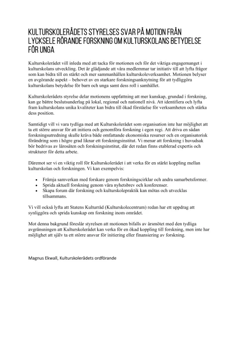 Omslag till Forskning om kulturskolan – En forskningsöversikt