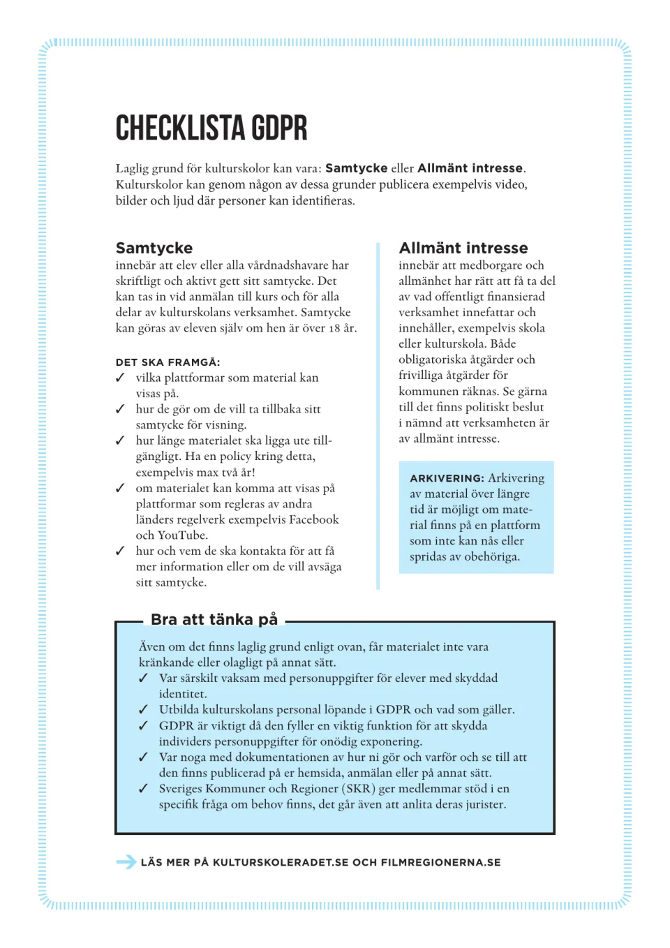Omslag till GDPR och Kulturskolan