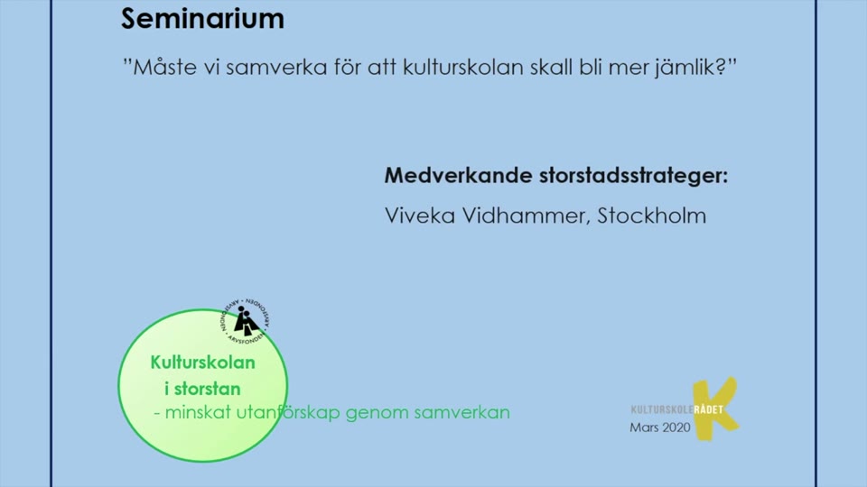 Bild till Inledning Kulturskola i storstan och Stockholms presentation